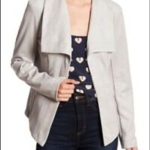 BNCI NWOT Gray Faux Suede Moto Jacket M